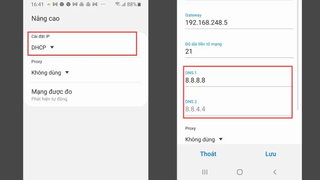 doi dns tren android